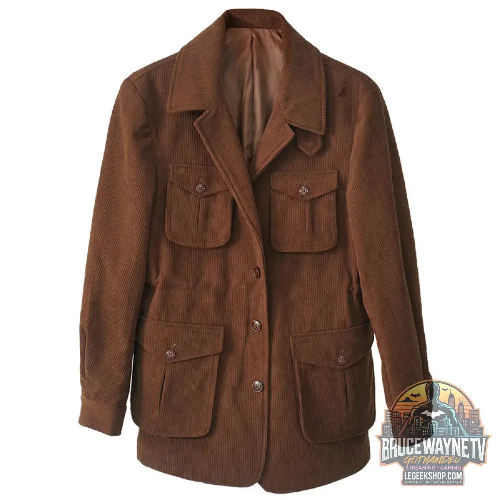 Veste Homme Velours Côtelé Casual Slim Fit Kaki Épaisse - Khaki / M - Veste Homme